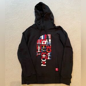 North Face World RU/14 Flag Olympic Hoodie Sweater Womens M